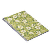 Weiche grüne Blumen-Creme-Blumenmuster Notizblock (Rechte Seite)