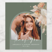 Weiche grüne botanische Foto moderne Pampen Weinetikett (Einzelnes Label)