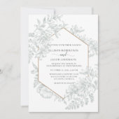Weiche grüne geometrische Blüte in einer Hochzeit Einladung (Vorderseite)
