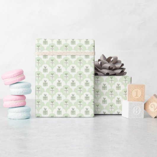 Weiche grüne Geschenkboxen Muster Geschenkpapier R (Babyparty)