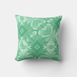 Weiche grüne Herzen und Diamanten Kissen