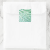 Weiche grüne Pflanze Palmblättrig Quadratischer Aufkleber (Tasche)