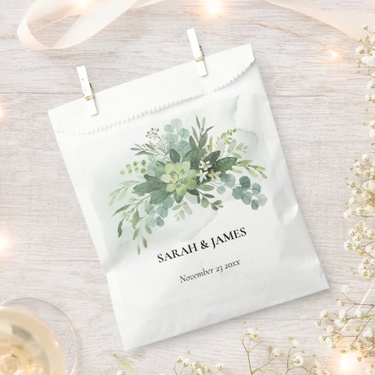 Weiche grüne Sukkulente Hochzeit florale botanisch Geschenktütchen (Ausgeschnitten)
