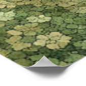 Weiche grüne und beige Blütentextur Poster (Ecke)