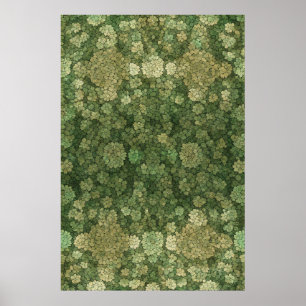 Weiche grüne und beige Blütentextur Poster