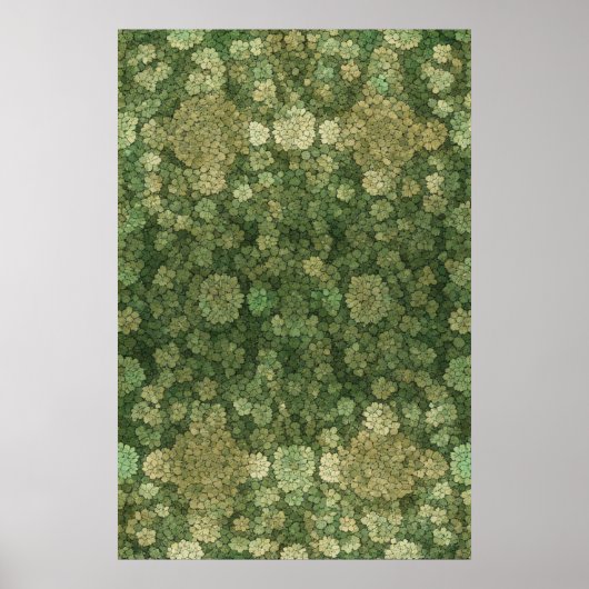 Weiche grüne und beige Blütentextur Poster (Vorne)