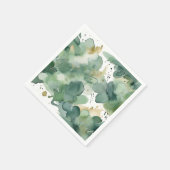 Weiche grüne Wasserfarbe Modernes Muster Serviette (Ecke)