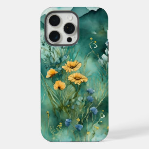 Weiche grüne Wildblumen iPhone 15 Pro Max Hülle