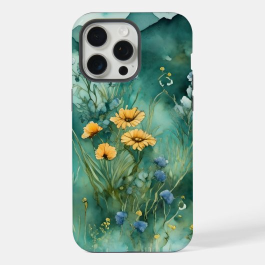 Weiche grüne Wildblumen iPhone Hülle (Rückseite)