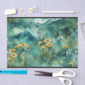 Weiche grüne Wildblumen Seidenpapier (Handwerk)