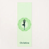 Weiche grüne Yoga-Pose mit Individuelle Name Yogamatte (Vorderseite)