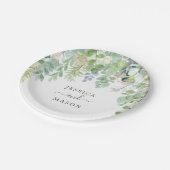 Weiche Grünflächen Polterabend Papierplatte Pappteller (Schrägansicht)