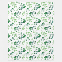 Weiche Grünflächen Wasserfarbmuster Fleecedecke