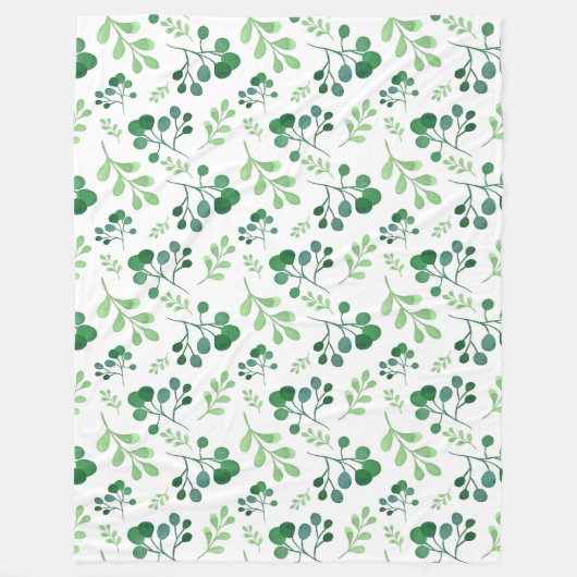 Weiche Grünflächen Wasserfarbmuster Fleecedecke (Vorderseite)