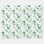 Weiche Grünflächen Wasserfarbmuster Fleecedecke (Vorderseite (Horizontal))