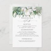Weiche Grünpflanzen Tropische Blume Hochzeitsinfor Begleitkarte (Vorne/Hinten)