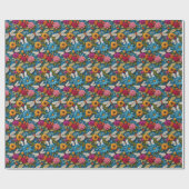 Weiche Häkeloptik Blumen und Libellen Geschenkpapier (Flach)