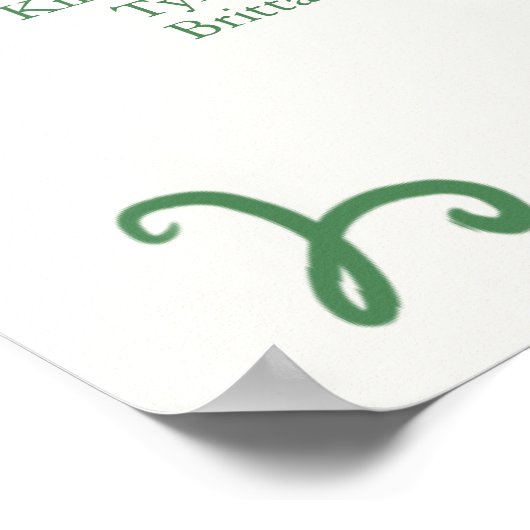 Weiche Hand gezogen grüne Sitzkarte 15 Tische Poster (Ecke)