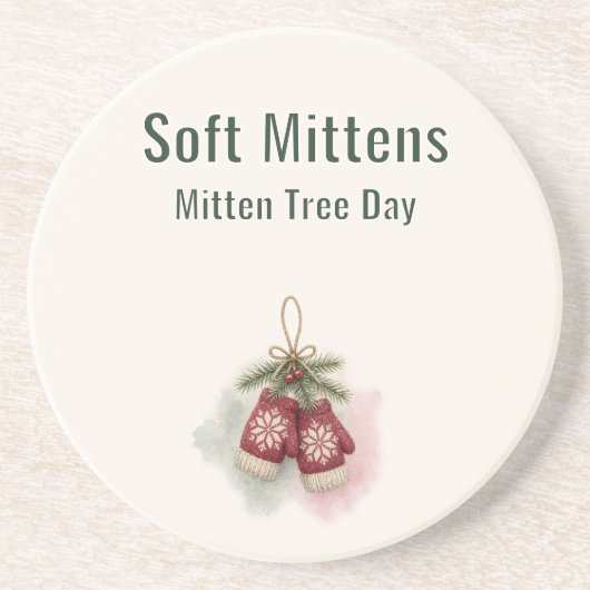 Weiche Handschuhe Mitten Tree Tag Getränkeuntersetzer (Vorne)