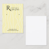 Weiche, hellgelbe geometrische Schmuckanzeige Visitenkarte (Vorne/Hinten)