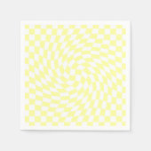 Weiche, hellgelbe Schachbretter Wavy Muster Serviette (Vorderseite)