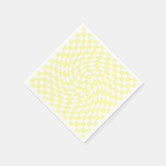 Weiche, hellgelbe Schachbretter Wavy Muster Serviette (Ecke)
