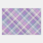 Weiche, hellgrüne und weiße Karierte Purpurfarben Geschenkpapier Set (Vorderseite)