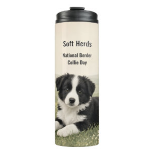 Weiche Herden Nationaler Border Collie-Tag Thermosbecher