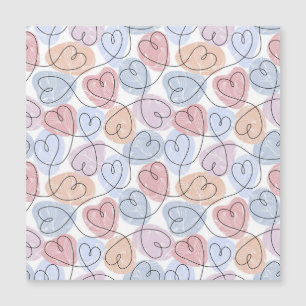 Weiche Herzen: Kontinuierliche Linie Valentinstag Magnetkarte