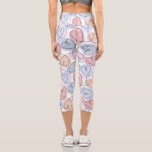 Weiche Herzen: Valentine's Continuous Line Capri Leggings (Rückseite)