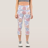 Weiche Herzen: Valentine's Continuous Line Capri Leggings (Vorderseite)