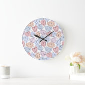 Weiche Herzen: Valentine's Continuous Line Große Wanduhr (Zuhause)