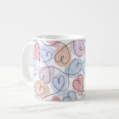 Weiche Herzen: Valentine's Continuous Line Kaffeetasse (Vorderseite Links)