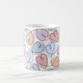 Weiche Herzen: Valentine's Continuous Line Kaffeetasse (Mittel)