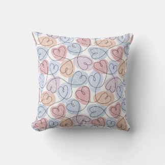 Weiche Herzen: Valentine's Continuous Line Kissen