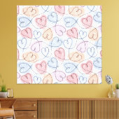 Weiche Herzen: Valentine's Continuous Line Leinwanddruck (Insitu (Wohnzimmer))