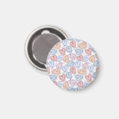 Weiche Herzen: Valentine's Continuous Line Magnet (Vorderseite/Rückseite)