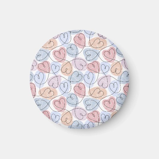 Weiche Herzen: Valentine's Continuous Line Magnet (Vorne)
