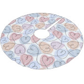 Weiche Herzen: Valentine's Continuous Line Polyester Weihnachtsbaumdecke (Schrägansicht)
