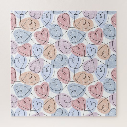 Weiche Herzen: Valentine's Continuous Line Puzzle (Vertikal)