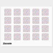 Weiche Herzen: Valentine's Continuous Line Quadratischer Aufkleber (Blatt)