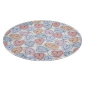 Weiche Herzen: Valentine's Continuous Line Schneidebrett (Ecke)