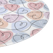 Weiche Herzen: Valentine's Continuous Line Schneidebrett (Ecke)