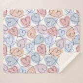 Weiche Herzen: Valentine's Continuous Line Sherpadecke (Vorderseite (Horizontal))
