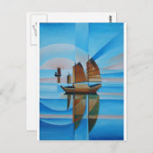 Weiche Himmel, Getreidemeere und kubistische Junks Postkarte (Vorne/Hinten)