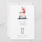 Weiche Hochzeitstorte Tischnummer Sitzplan (Rückseite)