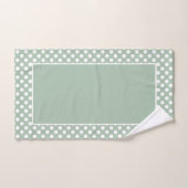Weiche Hübsch Sage Green Polka Dot White Badhandtuch Set (Handtuch)