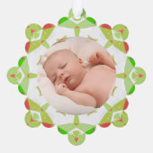 Weiche Hübsche grüne Pasteten Custom Christmas Fot Ornament Karte (Rückseite)