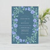 Weiche Immergrün-Mint-Kranz-Hochzeit Einladung (Stehend Vorderseite)