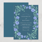 Weiche Immergrün-Mint-Kranz-Hochzeit Einladung (Vorne/Hinten)
